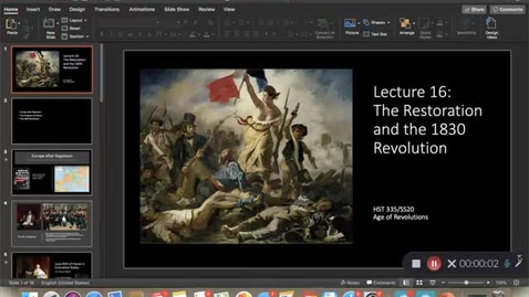 Thumbnail for entry Lecture 16: The Restoration and the 1830 Revolution