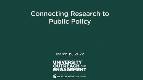 Thumbnail for entry Connecting Research to Public Policy