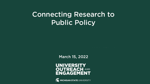 Thumbnail for Connecting Research to Public Policy
