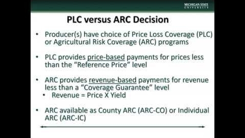 Thumbnail for entry (3) 2018 Farm Bill: PLC vs ARC Decision
