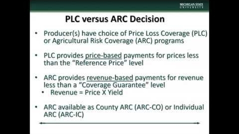 Thumbnail for (3) 2018 Farm Bill: PLC vs ARC Decision