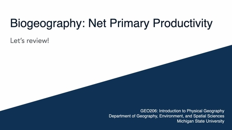 Thumbnail for GEO206: Let's Review: Net Primary Productivity