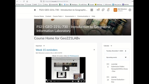 Thumbnail for Week 15 Notes (FS21 GEO 221LAB, section 730)