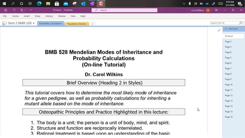 Thumbnail for entry BMB528 Tutorial: Mendelian Modes of Inheritance and Probability Calculations - Wilkins