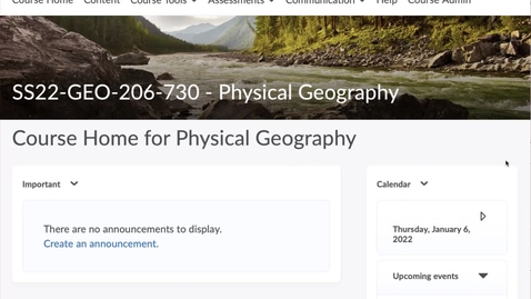 Thumbnail for entry GEO206: Getting Started in D2L