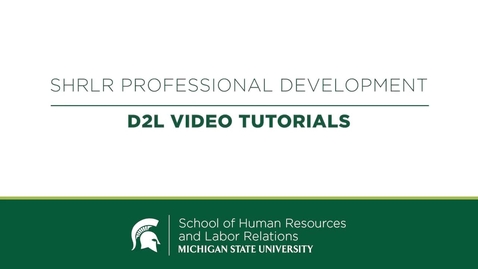 Thumbnail for entry Accessing Your CHRS Examination in D2L