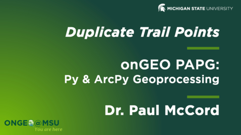 Thumbnail for onGEO-PAPG: L4 - Duplicate Trail Points