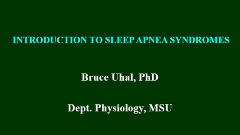 Thumbnail for entry Introduction to Sleep Apnea Syndromes - MPEG4 10min 30sec