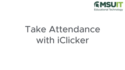 Thumbnail for Take Attendance with iClicker