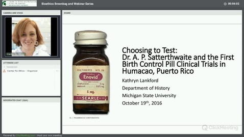 Thumbnail for entry Choosing to Test: Dr. A. P. Satterthwaite and the First Birth Control Pill Clinical Trials in Humacao, Puerto Rico