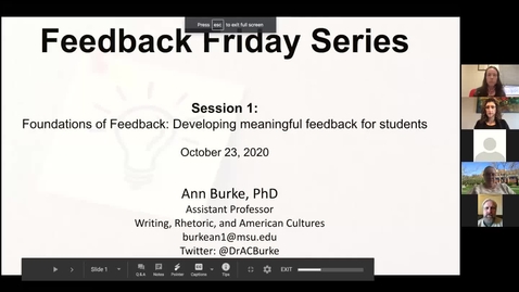 Thumbnail for Friday Feedback Sessions 10.23