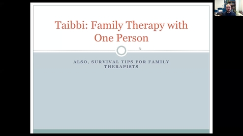 Thumbnail for entry Family/Couple Therapy with one person and Survival Skills