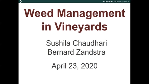 Thumbnail for entry Grape Kickoff 2020 - Weed management in vineyards