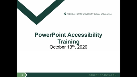Thumbnail for PowerPoint Accessibility Training - October 2020