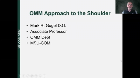 Thumbnail for entry Shoulder Dx and Tx Recorded Lecture 