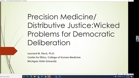 Thumbnail for entry Precision Medicine and Distributive Justice: Wicked Problems for Democratic Deliberation