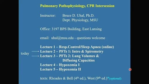 Thumbnail for entry Pulmonary Function Test I (Dr. Bruce Uhal)