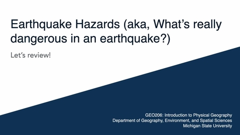 Thumbnail for GEO206: Let's Review: Earthquake Hazards