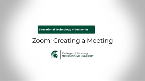 Thumbnail for Zoom: Creating a meeting