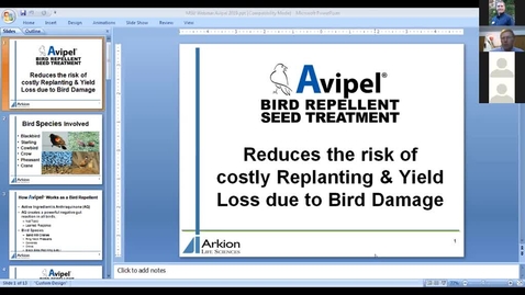 Thumbnail for Wildlife Management and Crop Damage Webinar 3-22-19 - Avipel Crane Deterrent Seed Treatment