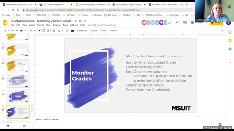 Thumbnail for entry Monitoring Your D2L Course: Monitor the Gradebook