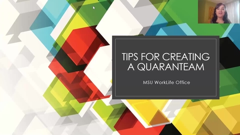 Thumbnail for Building a quaranteam: Could it work for you?