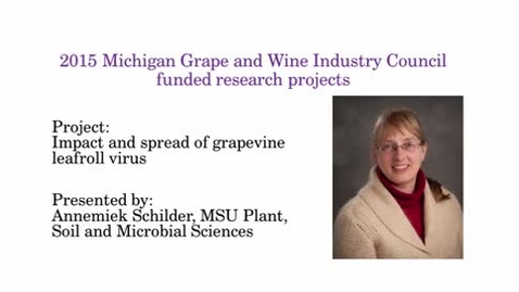 Thumbnail for entry Impact and spread of grapevine leafroll virus by Annemiek Schilder
