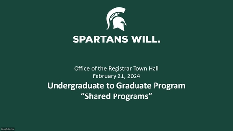 Thumbnail for Shared Programs - RO Town Hall