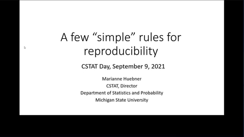 Thumbnail for CSTAT Day - A Few Simple Rules for Reproducibility