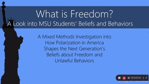 Thumbnail for entry What is Freedom? A Look into MSU Students' Beliefs and Behaviors