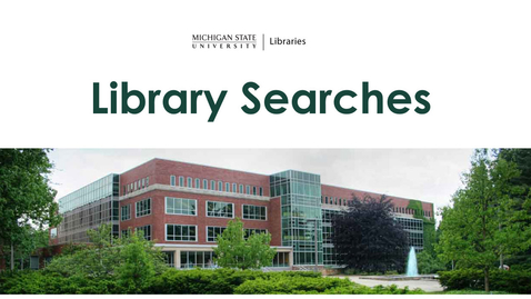 Thumbnail for entry Library Searches