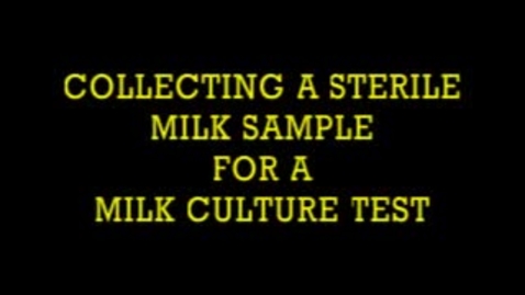Thumbnail for entry Collecting A Sterile Milk Sample