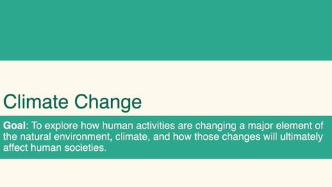 Thumbnail for ISS310: Introduction to Climate Change