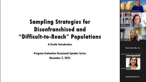 Thumbnail for Sampling Strategies for Disenfranchised and &quot;Difficult-to-Reach&quot; Populations