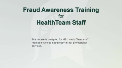 Thumbnail for entry Fraud Awareness for Staff