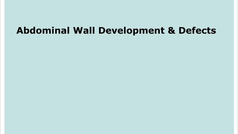 Thumbnail for entry 6-7 Abdominal Wall Defects Hernias Omphalocele Gastroschisis