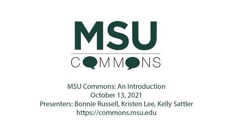 Thumbnail for entry MSU Commons - An Introduction