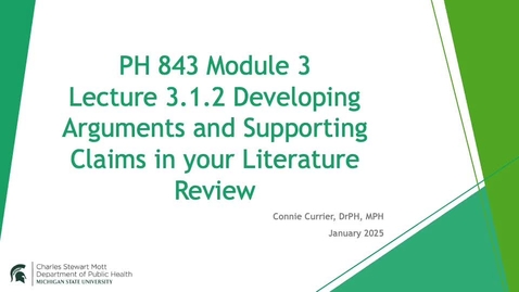 Thumbnail for PH 843 Module 3.1.2 Developing an Argument