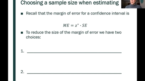 Thumbnail for entry STT 200 One Proportion Confidence Intervals, Part 5