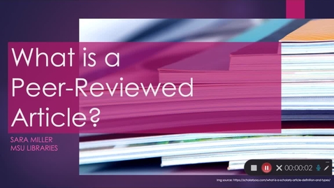 Thumbnail for What is a peer-reveiwed article?