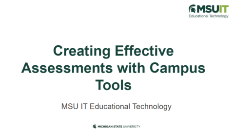 Thumbnail for Creating and Tracking Assessments - Campus Tools