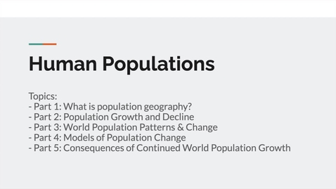 Thumbnail for entry GEO151: Introduction to Human Populations