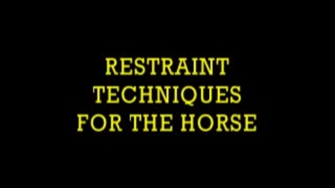 Thumbnail for entry Equine Restraint Methods