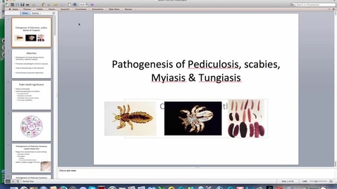 Thumbnail for entry Week-ten-HM-881-Pathogenesis-of-pediculosisscabiesmyiasis-tungiasis