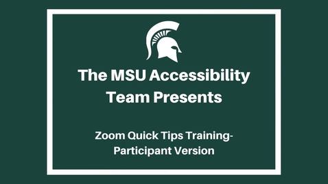 Thumbnail for entry Zoom Accessibility Quick Tips- Participant Version