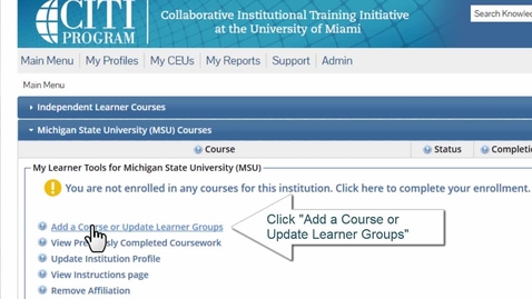 Thumbnail for CITI Programs RCR registration
