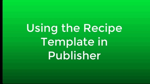 Thumbnail for entry Add Recipe to Template