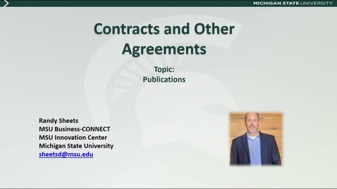 Thumbnail for entry Contracts and Other Agreements: Publications (R. Sheets)