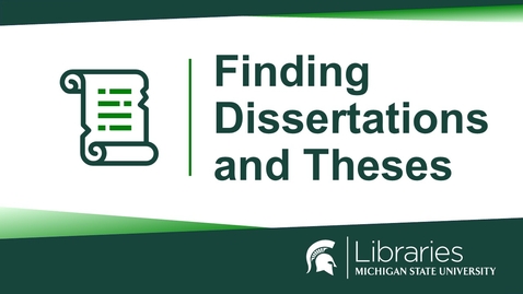 Thumbnail for Find MSU Dissertations/Theses