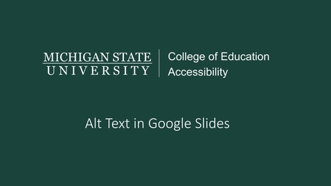 Thumbnail for Google Slides Alt Text Tutorial